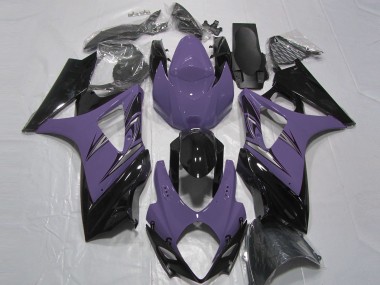 Custom 2007-2008 Suzuki GSXR 1000 Motorcycle Fairings - Dark Purple Glossy Black UK