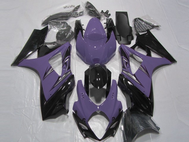2007-2008 Suzuki GSXR 1000 Motorcycle Fairings - Dark Purple Glossy Black UK