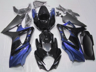 Custom 2007-2008 Suzuki GSXR 1000 Motorcycle Fairings - Glossy Black Blue UK