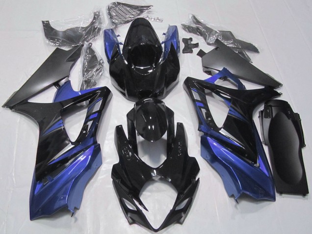 2007-2008 Suzuki GSXR 1000 Motorcycle Fairings - Glossy Black Blue UK