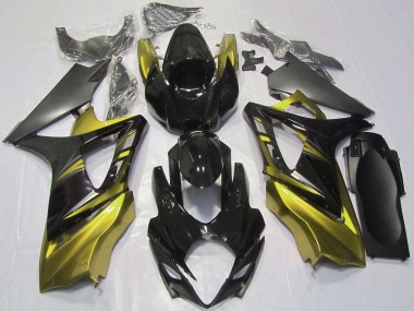 Custom 2007-2008 Suzuki GSXR 1000 Motorcycle Fairings - Glossy Black Yellow UK