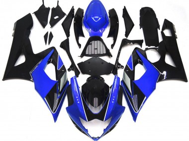 Custom 2005-2006 Suzuki GSXR 1000 Motorcycle Fairings - Blue Glossy Black UK
