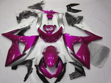 Custom 2009-2016 Suzuki GSXR 1000 Motorcycle Fairings - Pink White UK