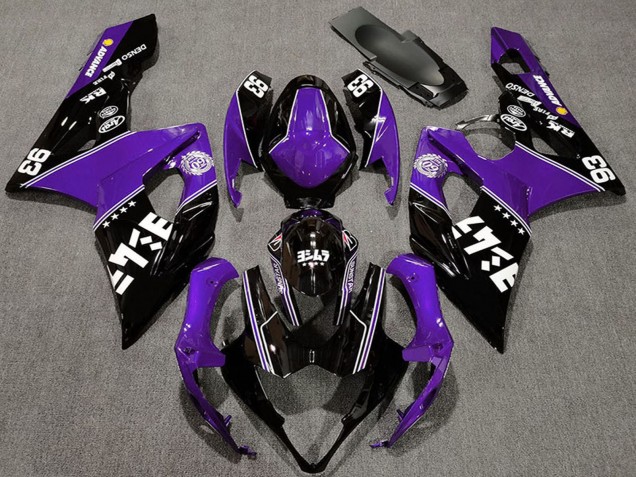 2005-2006 Suzuki GSXR 1000 Motorcycle Fairings - Purple Glossy Black White UK