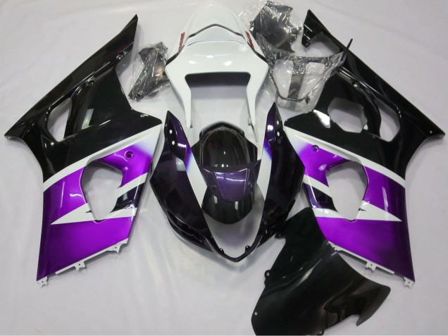 2003-2004 Suzuki GSXR 1000 Motorcycle Fairings - Purple White Glossy Black UK