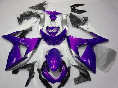 Custom 2009-2016 Suzuki GSXR 1000 Motorcycle Fairings - Purple White UK
