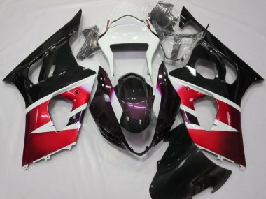 Custom 2003-2004 Suzuki GSXR 1000 Motorcycle Fairings - Red White Glossy Black UK