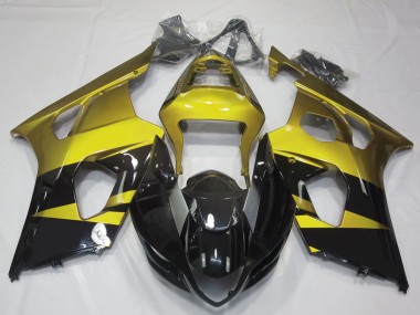 Custom 2003-2004 Suzuki GSXR 1000 Motorcycle Fairings - Yellow Glossy Black UK