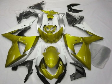 Custom 2009-2016 Suzuki GSXR 1000 Motorcycle Fairings - White Yellow UK