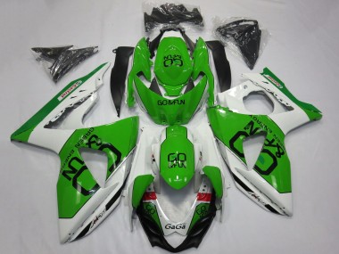 Custom 2009-2016 Suzuki GSXR 1000 Motorcycle Fairings - White Green Go Fun UK