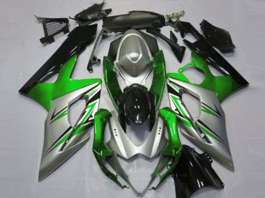 Custom 2005-2006 Suzuki GSXR 1000 Motorcycle Fairings - Green Silver Black UK