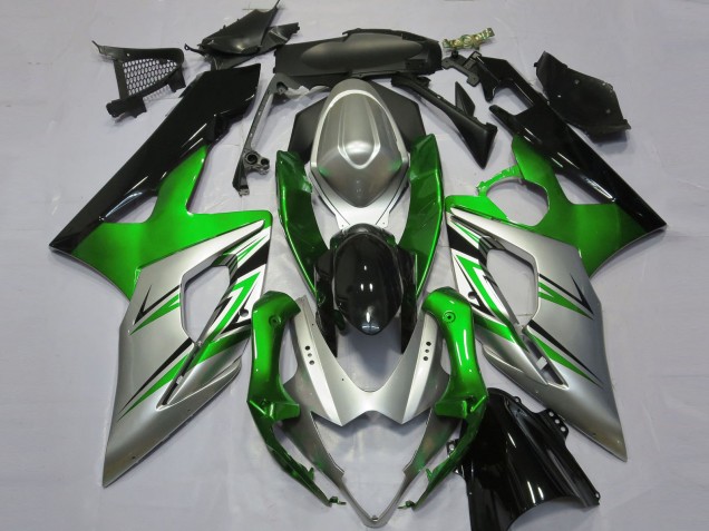 2005-2006 Suzuki GSXR 1000 Motorcycle Fairings - Green Silver Black UK