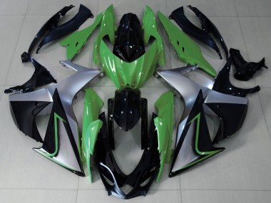 Custom 2009-2016 Suzuki GSXR 1000 Motorcycle Fairings - Green Silver Black UK