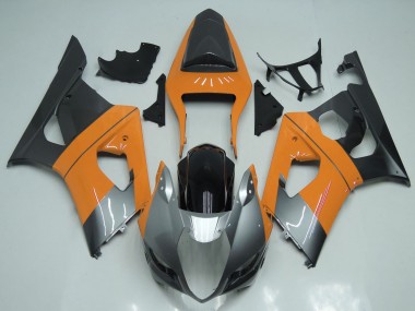Custom 2003-2004 Suzuki GSXR 1000 Motorcycle Fairings - Light Orange Silver Black UK