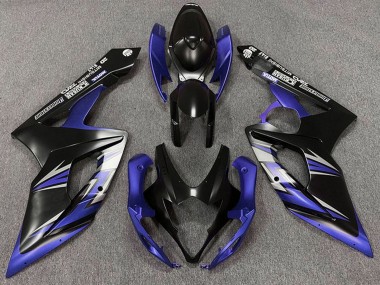 Custom 2005-2006 Suzuki GSXR 1000 Motorcycle Fairings - Matte Black Blue UK