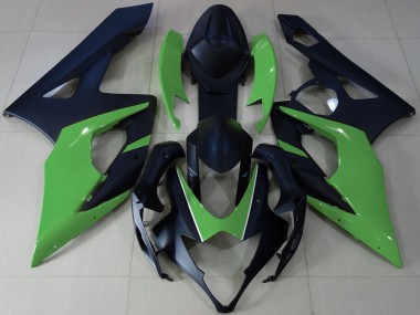 Custom 2005-2006 Suzuki GSXR 1000 Motorcycle Fairings - Matte Black Green UK