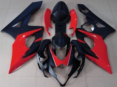 Custom 2005-2006 Suzuki GSXR 1000 Motorcycle Fairings - Matte Black Red UK