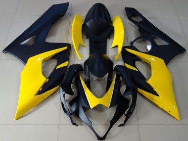 Custom 2005-2006 Suzuki GSXR 1000 Motorcycle Fairings - Matte Black Yellow UK