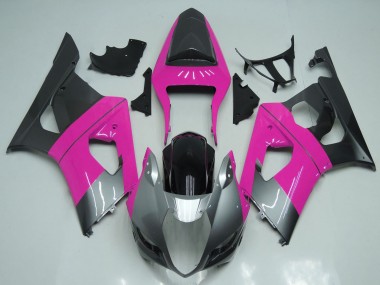 Custom 2003-2004 Suzuki GSXR 1000 Motorcycle Fairings - Pink Silver Black UK