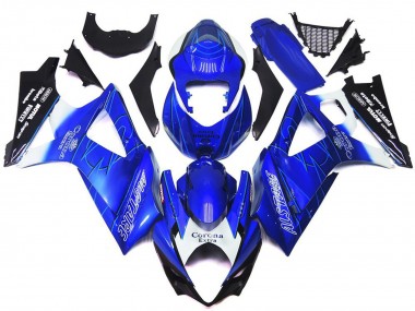 Custom 2007-2008 Suzuki GSXR 1000 Motorcycle Fairings - Blue White Black Corona UK