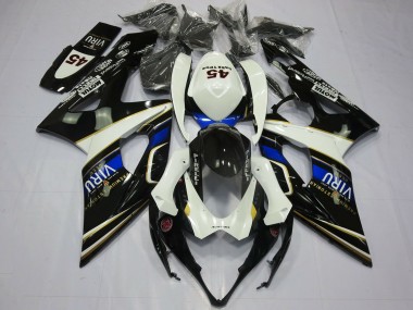Custom 2005-2006 Suzuki GSXR 1000 Motorcycle Fairings - White Blue Black Yellow Viru UK