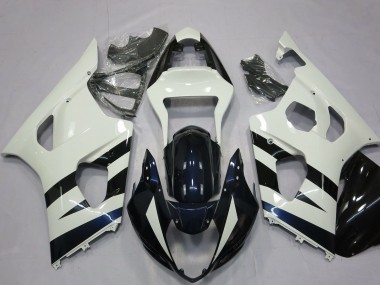 Custom 2003-2004 Suzuki GSXR 1000 Motorcycle Fairings - White Glossy Black UK