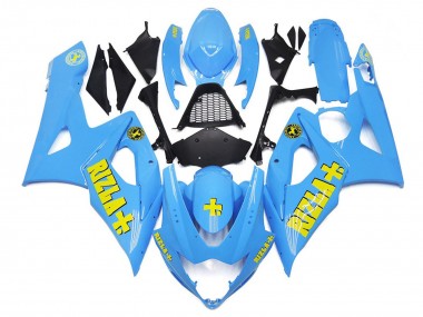 Custom 2005-2006 Suzuki GSXR 1000 Motorcycle Fairings - Blue Yellow Rizla UK