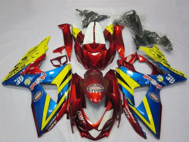 Custom 2009-2016 Suzuki GSXR 1000 Motorcycle Fairings - Yellow Red Blue UK