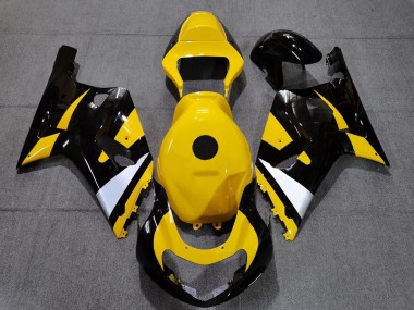 Custom 2001-2003 Suzuki GSXR 600 / GSXR 750 Motorcycle Fairings - Yellow White Glossy Black UK
