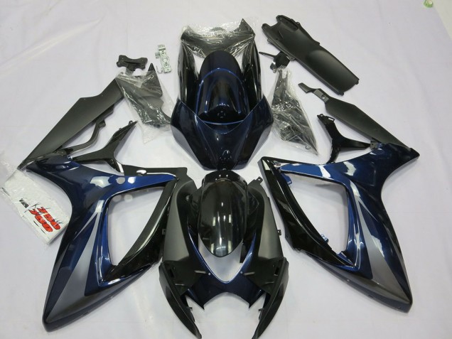 2006-2007 Suzuki GSXR 600 / GSXR 750 Motorcycle Fairings - Blue Grey Black Stripe UK