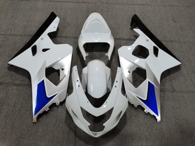 Custom 2004-2005 Suzuki GSXR 600 / GSXR 750 Motorcycle Fairing Kits - White Blue Black UK