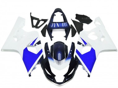 Custom 2004-2005 Suzuki GSXR 600 / GSXR 750 Motorcycle Fairings - White Blue UK