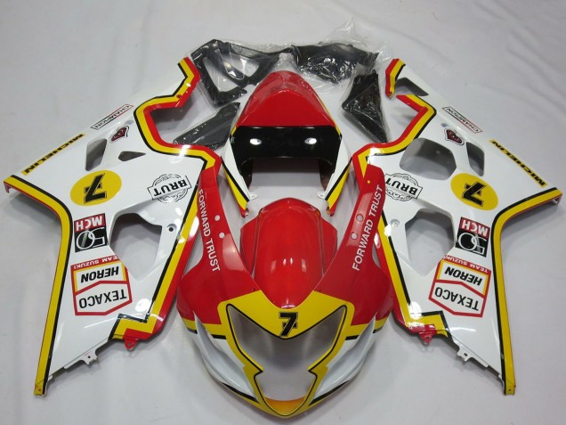 2004-2005 Suzuki GSXR 600 / GSXR 750 Motorcycle Fairings - White Red Yellow UK