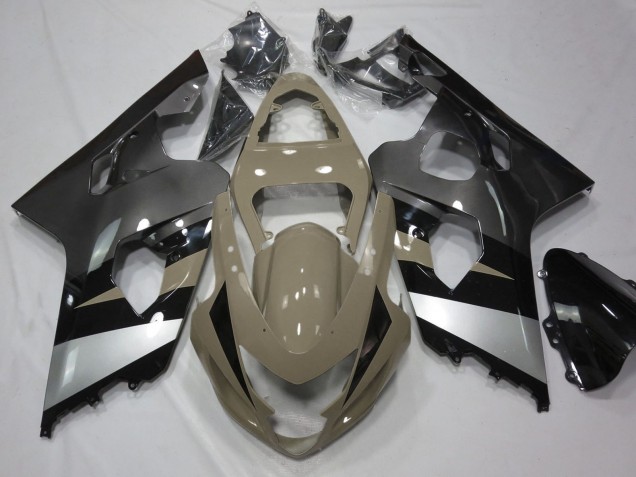 2004-2005 Suzuki GSXR 600 / GSXR 750 Motorcycle Fairings - Desert Tan Silver Black UK