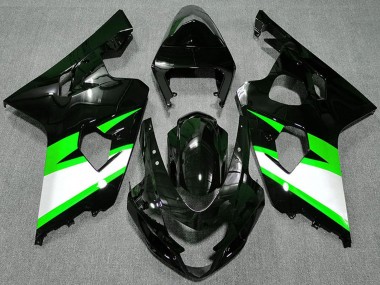 Custom 2004-2005 Suzuki GSXR 600 / GSXR 750 Motorcycle Fairings - Glossy Black Green White UK