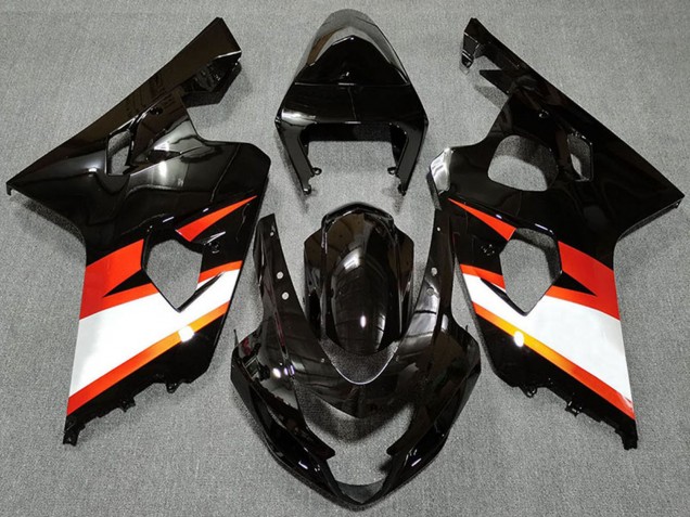 2004-2005 Suzuki GSXR 600 / GSXR 750 Motorcycle Fairings - Glossy Black Orange White UK