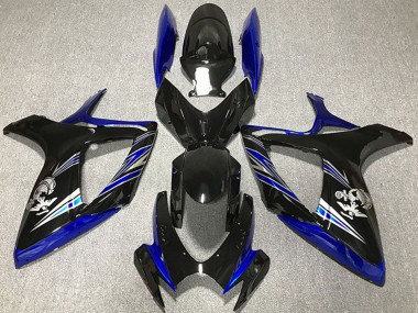 Custom 2006-2007 Suzuki GSXR 600 / GSXR 750 Motorcycle Fairing - Blue Glossy Black UK