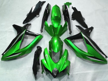Custom 2008-2010 Suzuki GSXR 600 / GSXR 750 Motorcycle Fairings - Green Silver Glossy Black UK