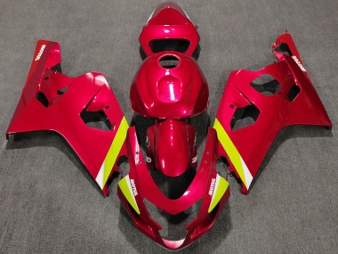 Custom 2004-2005 Suzuki GSXR 600 / GSXR 750 Motorcycle Fairings - Red Yellow White UK