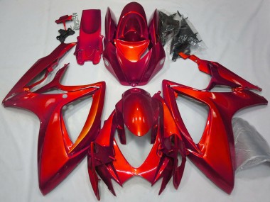 Custom 2006-2007 Suzuki GSXR 600 / GSXR 750 Motorcycle Fairings - Glossy Red Plain UK