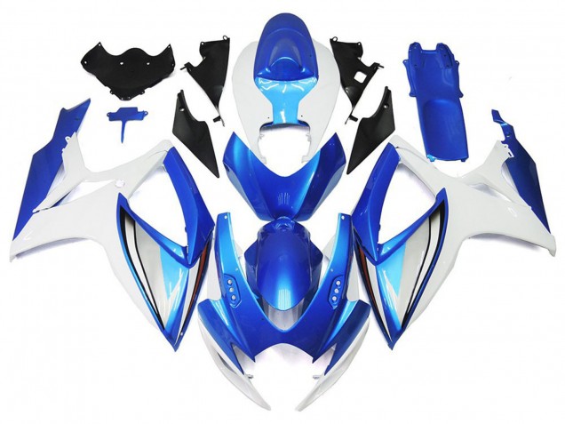 2006-2007 Suzuki GSXR 600 / GSXR 750 Motorcycle Fairings - White Blue OEM Style UK