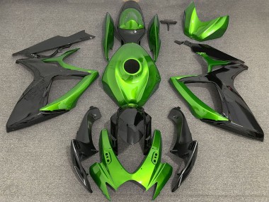 Custom 2006-2007 Suzuki GSXR 600 / GSXR 750 Motorcycle Fairings - Green Black UK