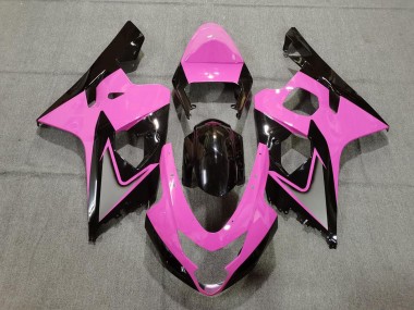 Custom 2004-2005 Suzuki GSXR 600 / GSXR 750 Motorcycle Fairings - Pink Glossy Black UK