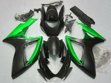 Custom 2006-2007 Suzuki GSXR 600 / GSXR 750 Motorcycle Fairings - Matte Black Green UK