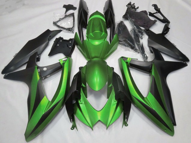 2008-2010 Suzuki GSXR 600 / GSXR 750 Motorcycle Fairings - Green Matte Black UK
