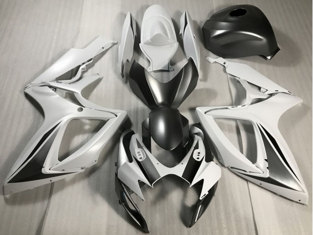 2006-2007 Suzuki GSXR 600 / GSXR 750 Motorcycle Fairings - White Grey Matte Black UK