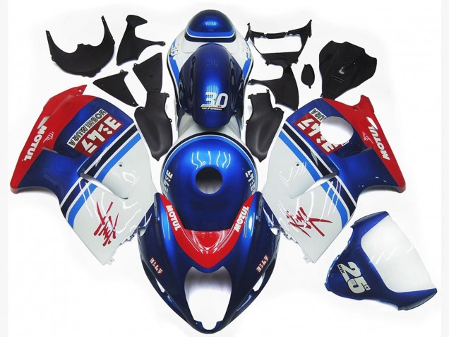 1996-2007 Suzuki GSXR 1300 Motorcycle Fairings - White Blue Red Motul UK