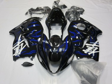 Custom 1996-2007 Suzuki GSXR 1300 Motorcycle Fairings - Blue Swirl UK