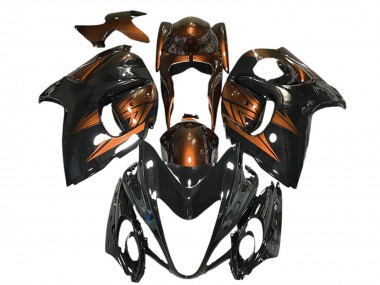 Custom 2008-2020 Suzuki GSXR 1300 Motorcycle Fairings - Glossy Black and Deep Orange UK