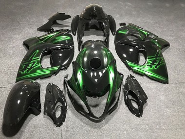 Custom 2008-2020 Suzuki GSXR 1300 Motorcycle Fairings - Glossy Black and Green UK
